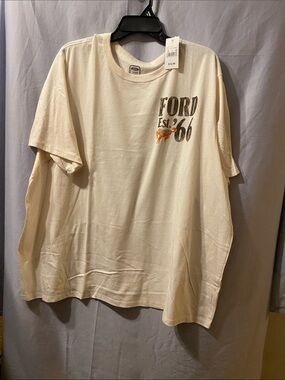 Ford Beige Short-Sleeve Tee with Orange Graphic